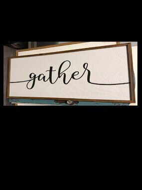 Large Farmhouse “Gather” Wall Sign – Rustic Dining Room Decor